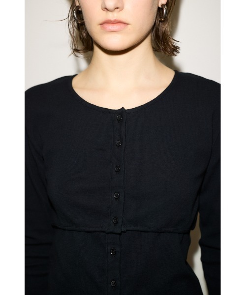 THROW by SLY（スローバイスライ）の「THROW 2P BUTTON L/S CD ツーピー ボタン ロングスリーブ カーデ（カーディガン/ボレロ・レディース・ブラック/ブラウン・FREE）」の10枚目の写真