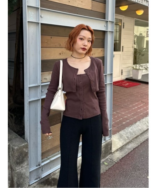 カーディガン THROW 2P BUTTON L/S CD ツーピー ボタン ロングスリーブ カーデ レディース セール】THROW 2P BUTTON L/S CD ツーピー ボタン ロング