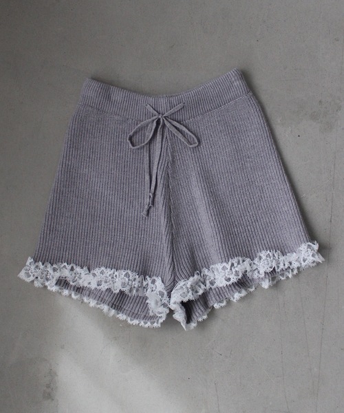 SANSeLF(サンセルフ)の「【SANSeLF】ヘムレースニット ショートパンツ sanw25s009(その他パンツ・レディース・グレー/ブラック・FREE)」の19枚目の写真