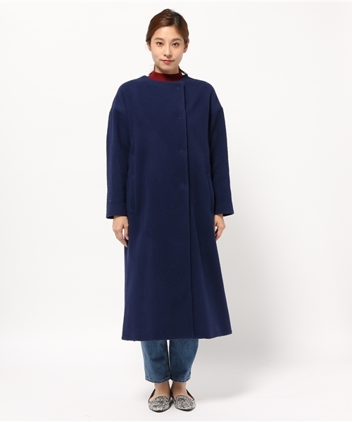 VERY掲載ESTNATIONノーカラーマキシコート新品 エストネーション