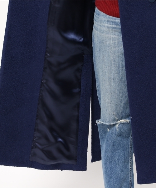 ESTNATION（エストネーション）の「ESTNATION ノーカラーマキシコート（ノーカラージャケット・レディース・ライトグレー/ネイビー・38/36）」の11枚目の写真