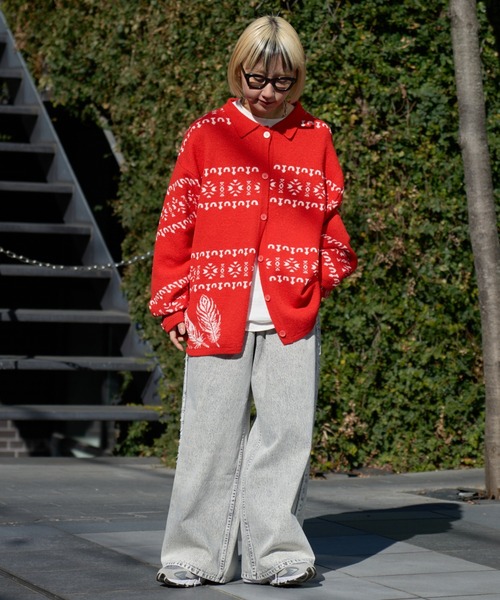 SOUNDSGOOOOD(サウンズグッド)の「【SOUNDS GOOOOD】デニムフリンジワイドパンツ(デニムパンツ・レディース・グレー/サックスブルー/オレンジ・ONE SIZE)」の4枚目の写真