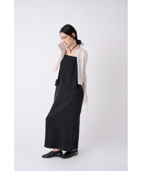 MIESROHE(ミースロエ)の「シアーストライプニットCD(カーディガン/ボレロ・レディース・ブラック/ブルー/ホワイト・FREE)」の7枚目の写真