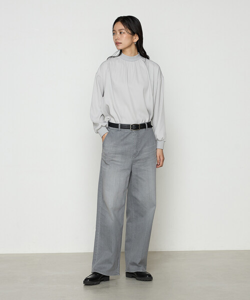 K.T KIYOKO TAKASE（キヨコタカセ）の「10オンス リングオールドストレッチ センタープレスデニム（デニムパンツ・レディース・ワンウォッシュ/ライトグレー/ライトインディゴブルー・9号/7号/11号）」の14枚目の写真