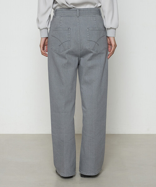 K.T KIYOKO TAKASE（キヨコタカセ）の「10オンス リングオールドストレッチ センタープレスデニム（デニムパンツ・レディース・ワンウォッシュ/ライトグレー/ライトインディゴブルー・9号/7号/11号）」の6枚目の写真