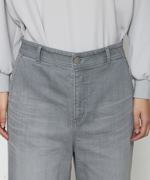 K.T KIYOKO TAKASE（キヨコタカセ）の「10オンス リングオールドストレッチ センタープレスデニム（デニムパンツ・レディース・ワンウォッシュ/ライトグレー/ライトインディゴブルー・9号/7号/11号）」の7枚目の写真