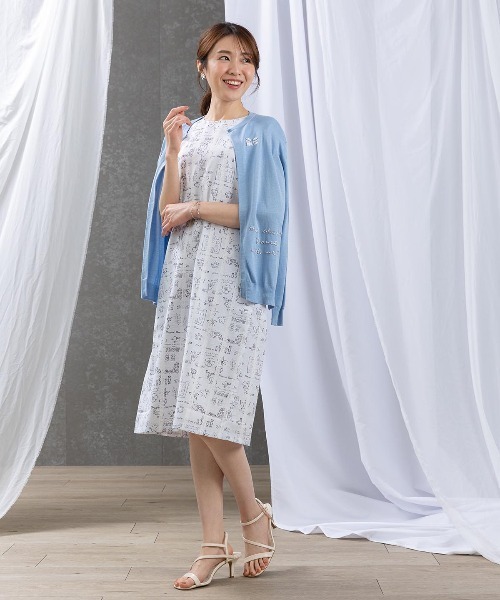 STUDIO PICONE（スタジオピッコーネ）の「ビーズ刺繍ニットカーディガン（カーディガン/ボレロ・レディース・ライトブルー/ライトパープル/ライトグリーン/ネイビー・M/L）」の16枚目の写真