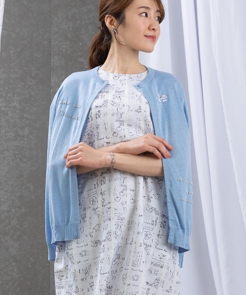 STUDIO PICONE（スタジオピッコーネ）の「ビーズ刺繍ニットカーディガン（カーディガン/ボレロ・レディース・ライトブルー/ライトパープル/ライトグリーン/ネイビー・M/L）」の17枚目の写真