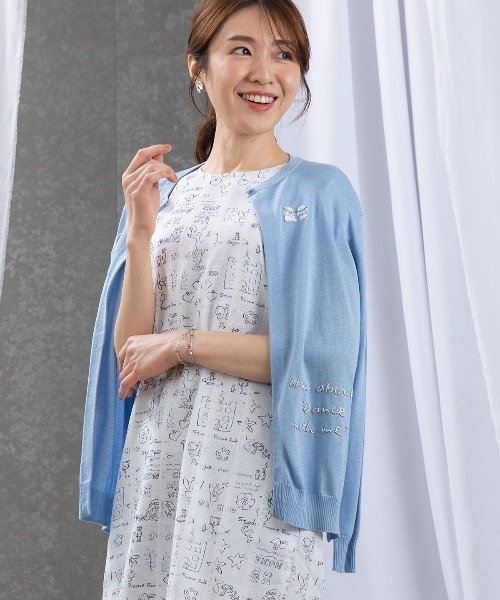STUDIO PICONE（スタジオピッコーネ）の「ビーズ刺繍ニットカーディガン（カーディガン/ボレロ・レディース・ライトブルー/ライトパープル/ライトグリーン/ネイビー・M/L）」の18枚目の写真