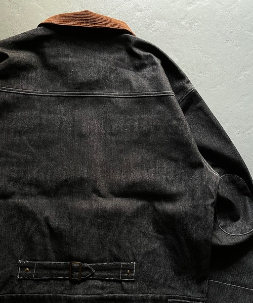 MandO（Auntie Rosa）（エムオー）の「【MandO】衿コーデュロイデ二ムトラッカージャケット/セットアップ着用可（デニムジャケット・メンズ・インディゴブルー/ブラック・MEDIUM/LARGE）」の15枚目の写真