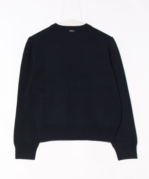 Jines（ジネス）の「ジャガードロゴクルーネックニット（ニット/セーター・レディース・ホワイト/ネイビー/グリーン/レンガ・38）」の5枚目の写真