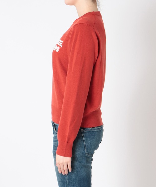 Jines（ジネス）の「ジャガードロゴクルーネックニット（ニット/セーター・レディース・ホワイト/ネイビー/グリーン/レンガ・38）」の7枚目の写真