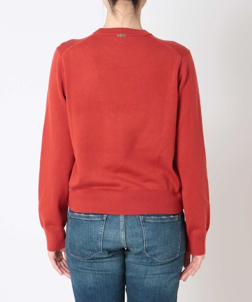 Jines（ジネス）の「ジャガードロゴクルーネックニット（ニット/セーター・レディース・ホワイト/ネイビー/グリーン/レンガ・38）」の8枚目の写真