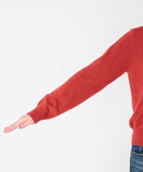 Jines（ジネス）の「ジャガードロゴクルーネックニット（ニット/セーター・レディース・ホワイト/ネイビー/グリーン/レンガ・38）」の10枚目の写真