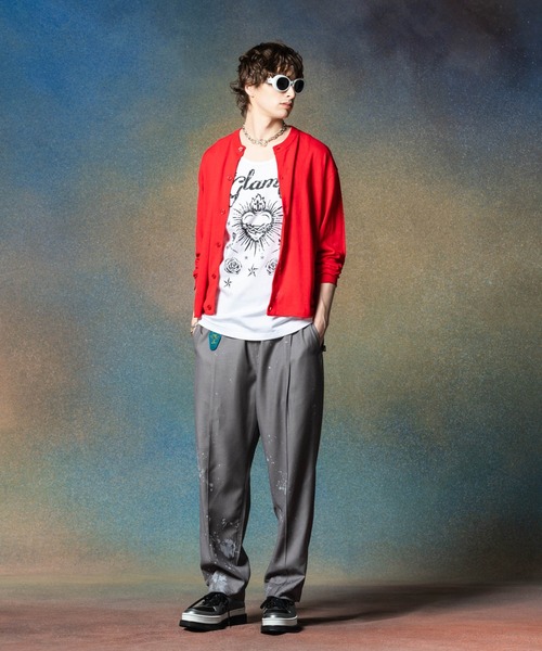 glamb(グラム)の「Round Neck Cardigan / ラウンドネックカーディガン(カーディガン/ボレロ・メンズ・ブラック/レッド・M/L)」の9枚目の写真