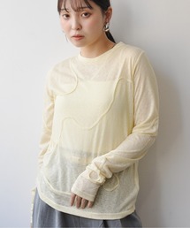 Meli rich | スラブカットコード刺繍プルオーバー(Tシャツ/カットソー)