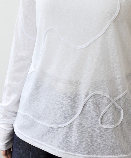 Meli rich（メリーリッチ）の「スラブカットコード刺繍プルオーバー（Tシャツ/カットソー・レディース・ブラック/グレー/オフホワイト/イエロー・FREE）」の10枚目の写真