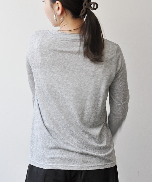 Meli rich（メリーリッチ）の「スラブカットコード刺繍プルオーバー（Tシャツ/カットソー・レディース・ブラック/グレー/オフホワイト/イエロー・FREE）」の14枚目の写真