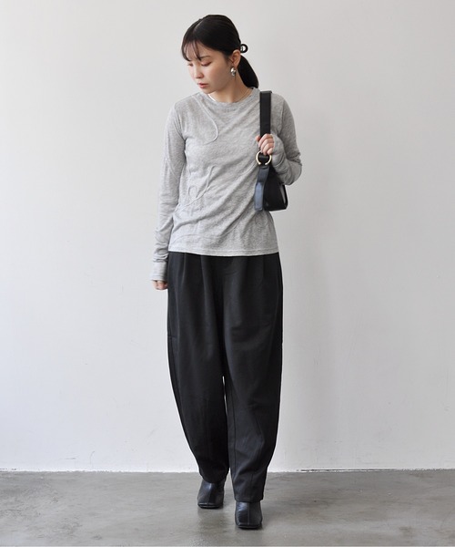 Meli rich（メリーリッチ）の「スラブカットコード刺繍プルオーバー（Tシャツ/カットソー・レディース・ブラック/グレー/オフホワイト/イエロー・FREE）」の17枚目の写真