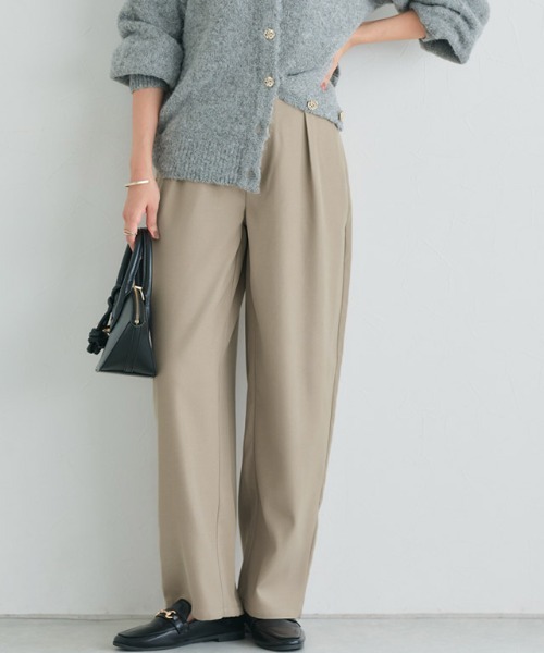 Pierrot（ピエロ）の「タックカーブパンツ（スラックス・レディース・グレイッシュベージュ/ブラック/オフホワイト/チャコール/ネイビー/ブルー/グレー系その他/グレー系その他2・PM/PS/TL/TM/L/M/S）」の17枚目の写真