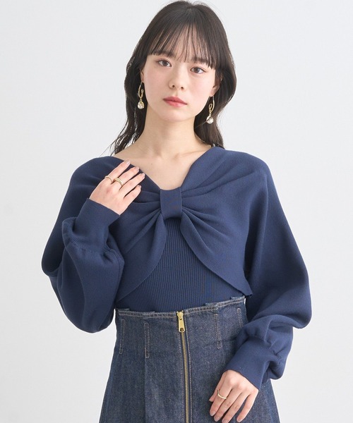 bubbles リボンニットアンサンブルブラック BUBBLES】リボンニットアンサンブル | sparkling mall online store
