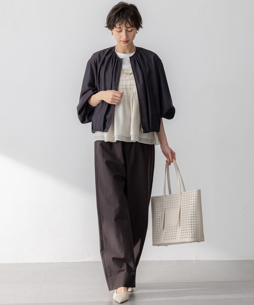 再値下げ ☆ 23区 【新品】 オーガンジービスチェコンビ カットソー セール】【杏さん着用/WEB&一部店舗限定カラーあり