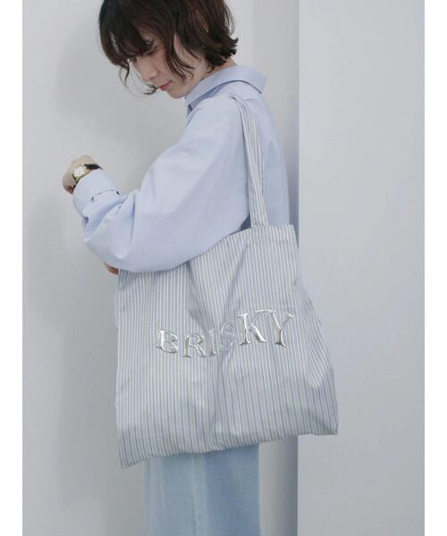 Samansa Mos2 blue（サマンサモスモスブルー）の「メタルプリントトート（ハンドバッグ・レディース・ブルー/シルバー/オフホワイト/グレー・F）」の3枚目の写真