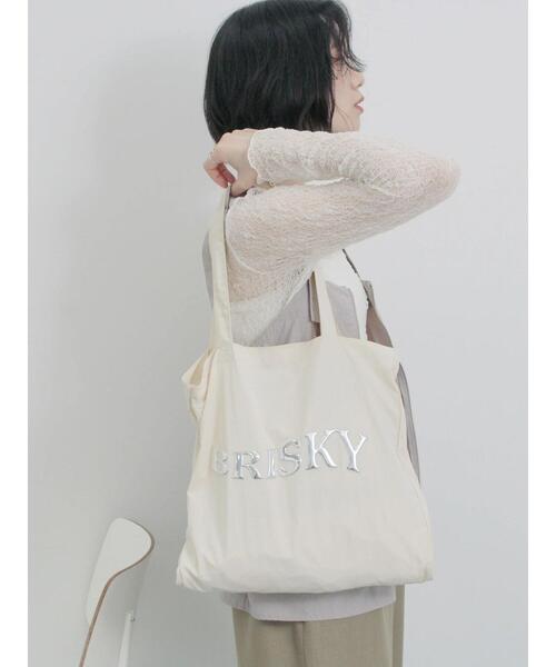 Samansa Mos2 blue（サマンサモスモスブルー）の「メタルプリントトート（ハンドバッグ・レディース・ブルー/シルバー/オフホワイト/グレー・F）」の7枚目の写真