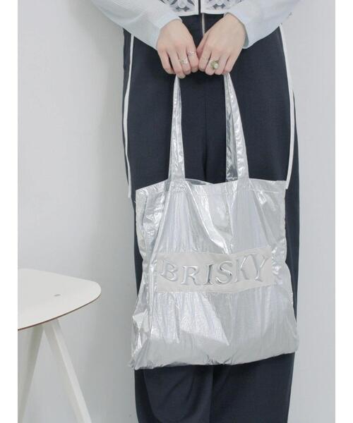 Samansa Mos2 blue（サマンサモスモスブルー）の「メタルプリントトート（ハンドバッグ・レディース・ブルー/シルバー/オフホワイト/グレー・F）」の12枚目の写真