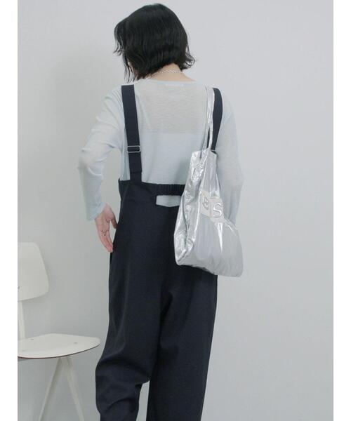 Samansa Mos2 blue（サマンサモスモスブルー）の「メタルプリントトート（ハンドバッグ・レディース・ブルー/シルバー/オフホワイト/グレー・F）」の14枚目の写真