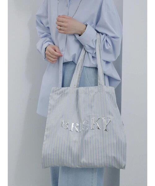 Samansa Mos2 blue（サマンサモスモスブルー）の「メタルプリントトート（ハンドバッグ・レディース・ブルー/シルバー/オフホワイト/グレー・F）」の21枚目の写真