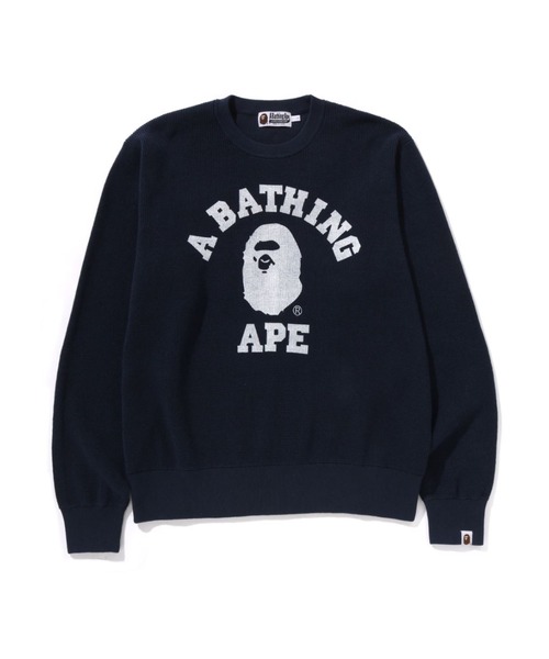 A BATHING APE ニット COLLEGE WAFFLE CREWNECK SWEATER（ニット/セーター）｜A BATHING APE