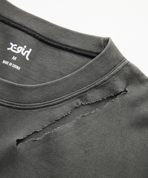X-girl(エックスガール)の「FADED DISTRESSED S/S TEE(Tシャツ/カットソー・レディース・ブラック/ブラウン/オリーブ・S/M)」の7枚目の写真