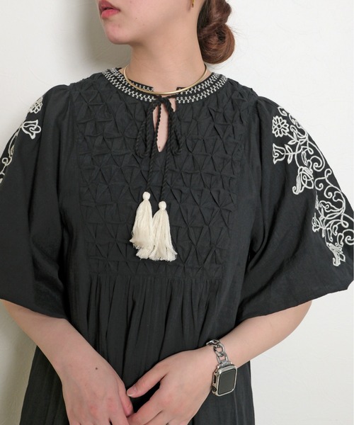 ジェイアンドエムデビッドソン　レース ティアード ワンピース 綿 刺繍 リボン ジェイアンドエムデビッドソン レース ティアード ワンピース 綿