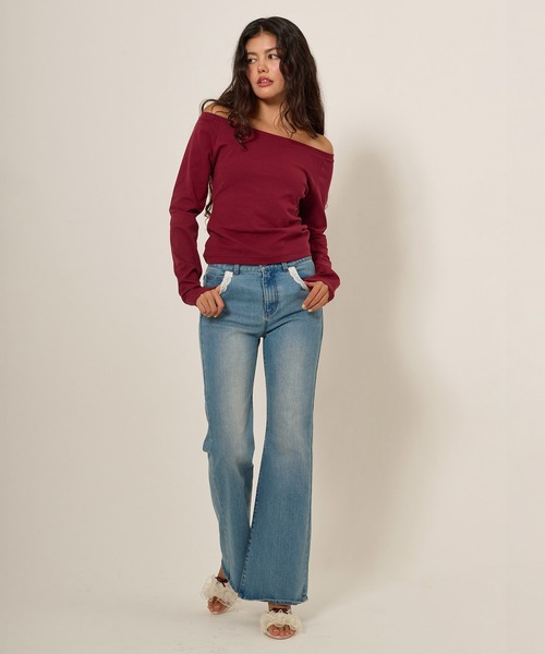 TINA:JOJUN(ティーナジョジュン)の「刺繍入り ボートネックカットソー TINA:JOJUN(Tシャツ/カットソー・レディース・ホワイト/カーキ/ボルドー/ピンクベージュ/ブラック・M)」の16枚目の写真