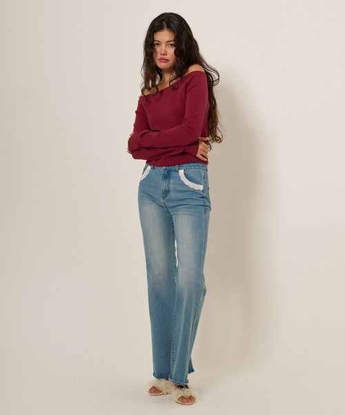 TINA:JOJUN(ティーナジョジュン)の「刺繍入り ボートネックカットソー TINA:JOJUN(Tシャツ/カットソー・レディース・ホワイト/カーキ/ボルドー/ピンクベージュ/ブラック・M)」の17枚目の写真