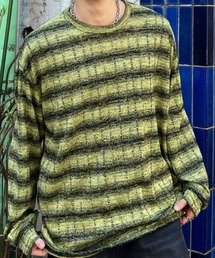 ニット セーター ストライプ柄起毛ニット レディース メンズ ZARA】ストライプ柄ショート丈ニットセーター 5536/009/104