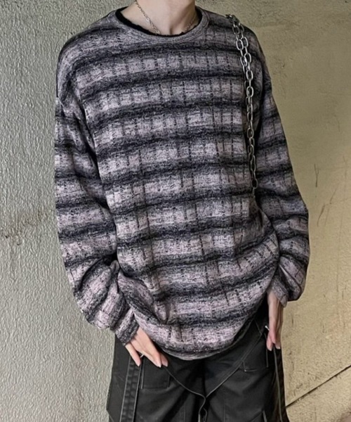 Chikashitsu +】gradation border knit / 【チカシツプラス