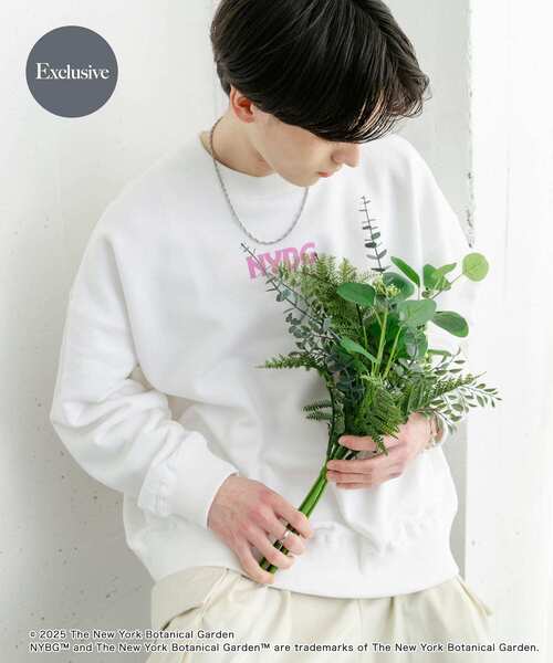 SENSE OF PLACE by URBAN RESEARCH(センスオブプレイスバイアーバンリサーチ)の「NYBG クルーネックルーズスウェットA(スウェット・メンズ・ブラック/ホワイト/グリーン・MEDIUM/LARGE)」の2枚目の写真