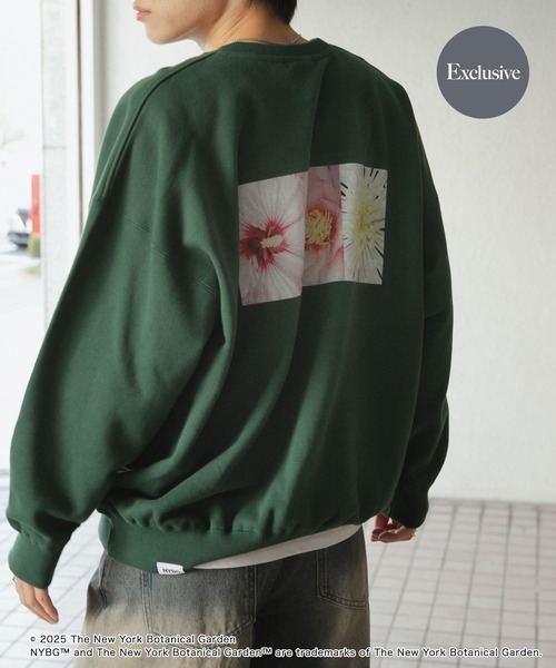 SENSE OF PLACE by URBAN RESEARCH(センスオブプレイスバイアーバンリサーチ)の「NYBG クルーネックルーズスウェットA(スウェット・メンズ・ブラック/ホワイト/グリーン・MEDIUM/LARGE)」の1枚目の写真