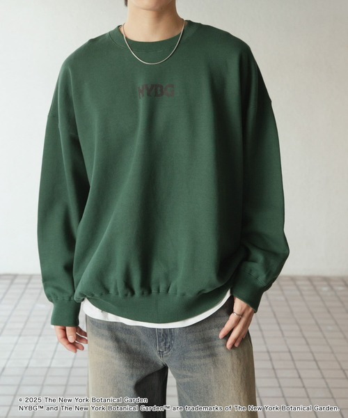 SENSE OF PLACE by URBAN RESEARCH(センスオブプレイスバイアーバンリサーチ)の「NYBG クルーネックルーズスウェットA(スウェット・メンズ・ブラック/ホワイト/グリーン・MEDIUM/LARGE)」の5枚目の写真