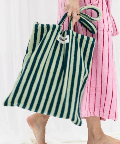 BONGUSTA（ボングスタ）の「【追加】【BONGUSTA/ボングスタ】NARAM TOTEBAG/トートバッグ/ストライプ/A4収納可能（トートバッグ・レディース・その他2/その他1/その他/その他3/ピンク/グリーン/ライラック・フリー）」の2枚目の写真