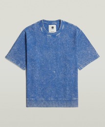 G-STAR | ACID WASH LOOSE SWEATER/ヴィンテージライクウォッシュ加工ショートスリーブスウェット(Tシャツ/カットソー)
