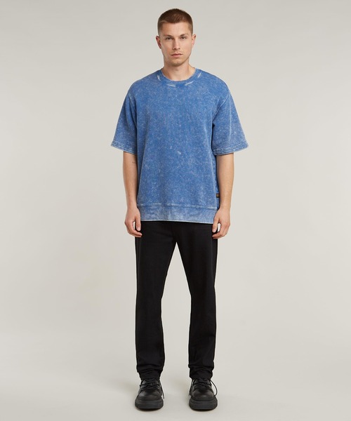 G-STAR（ジースター）の「ACID WASH LOOSE SWEATER/ヴィンテージライクウォッシュ加工ショートスリーブスウェット（Tシャツ/カットソー・メンズ・ブルー系その他/ブラウン系その他/ブラック系その他・LARGE/MEDIUM/X-LARGE/X-SMALL/SMALL）」の9枚目の写真