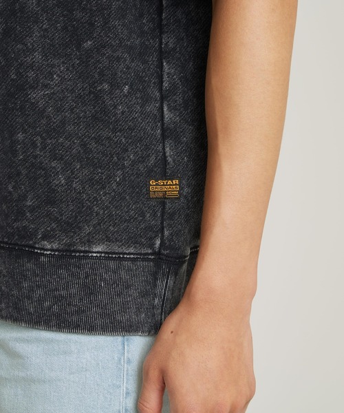 G-STAR（ジースター）の「ACID WASH LOOSE SWEATER/ヴィンテージライクウォッシュ加工ショートスリーブスウェット（Tシャツ/カットソー・メンズ・ブルー系その他/ブラウン系その他/ブラック系その他・LARGE/MEDIUM/X-LARGE/X-SMALL/SMALL）」の20枚目の写真