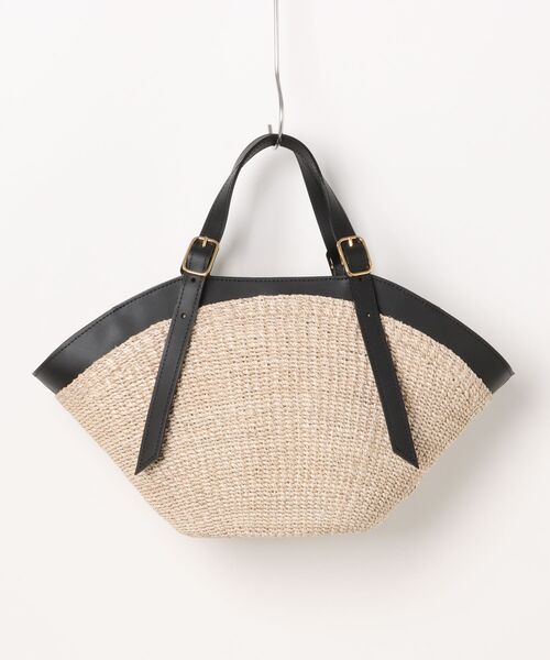 VIOLAd'ORO（ヴィオラドーロ）の「【VIOLAd'ORO (ヴィオラドーロ)】アバカレザートリムカゴバッグ（かごバッグ・レディース・ブラック系その他・FREE）」の5枚目の写真