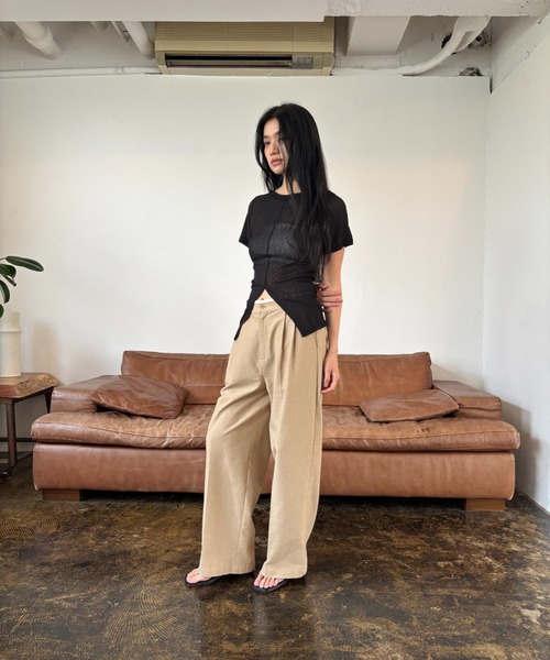 多色展開 DT♪MALIZIA ワイドレッグリネンパンツ ズボン 関税込 多色展開 DT♪MALIZIA ワイドレッグリネンパンツ ズボン 関税込