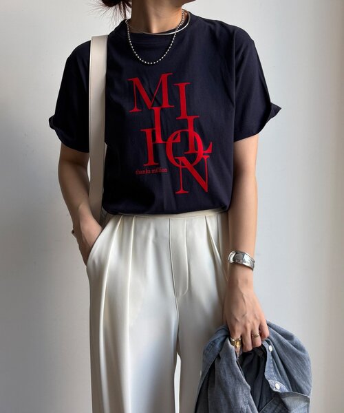 tシャツ MILLION MIXフロッキーロゴTEE レディース MILLION MIXフロッキーロゴTEE（Tシャツ/カットソー）｜DouDou