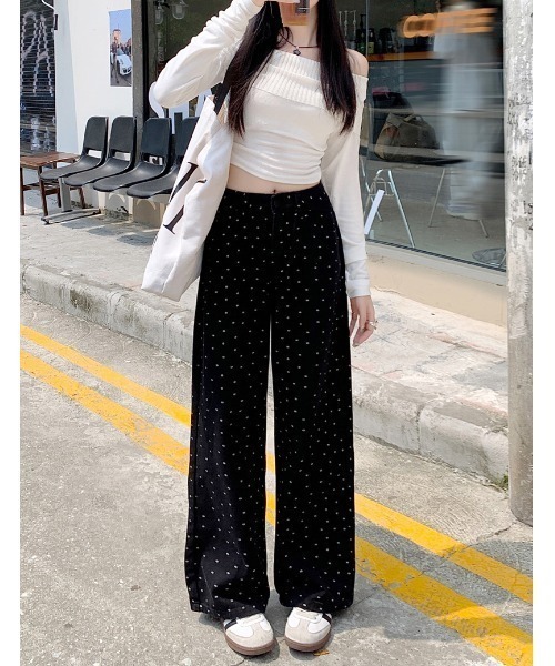 Mela(メラ)の「DAISYドットデニム(デニムパンツ・レディース・ホワイト/ブラック・XS/S/M/L)」の9枚目の写真