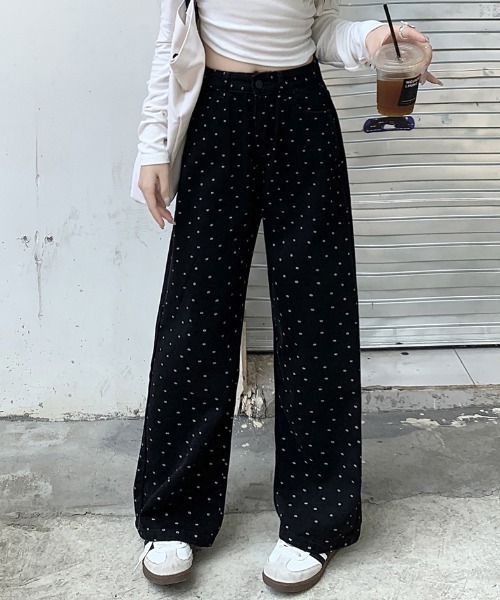 Mela(メラ)の「DAISYドットデニム(デニムパンツ・レディース・ホワイト/ブラック・XS/S/M/L)」の14枚目の写真